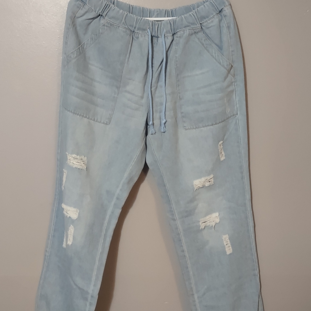 Womens Drawstring Jeans Size XL
